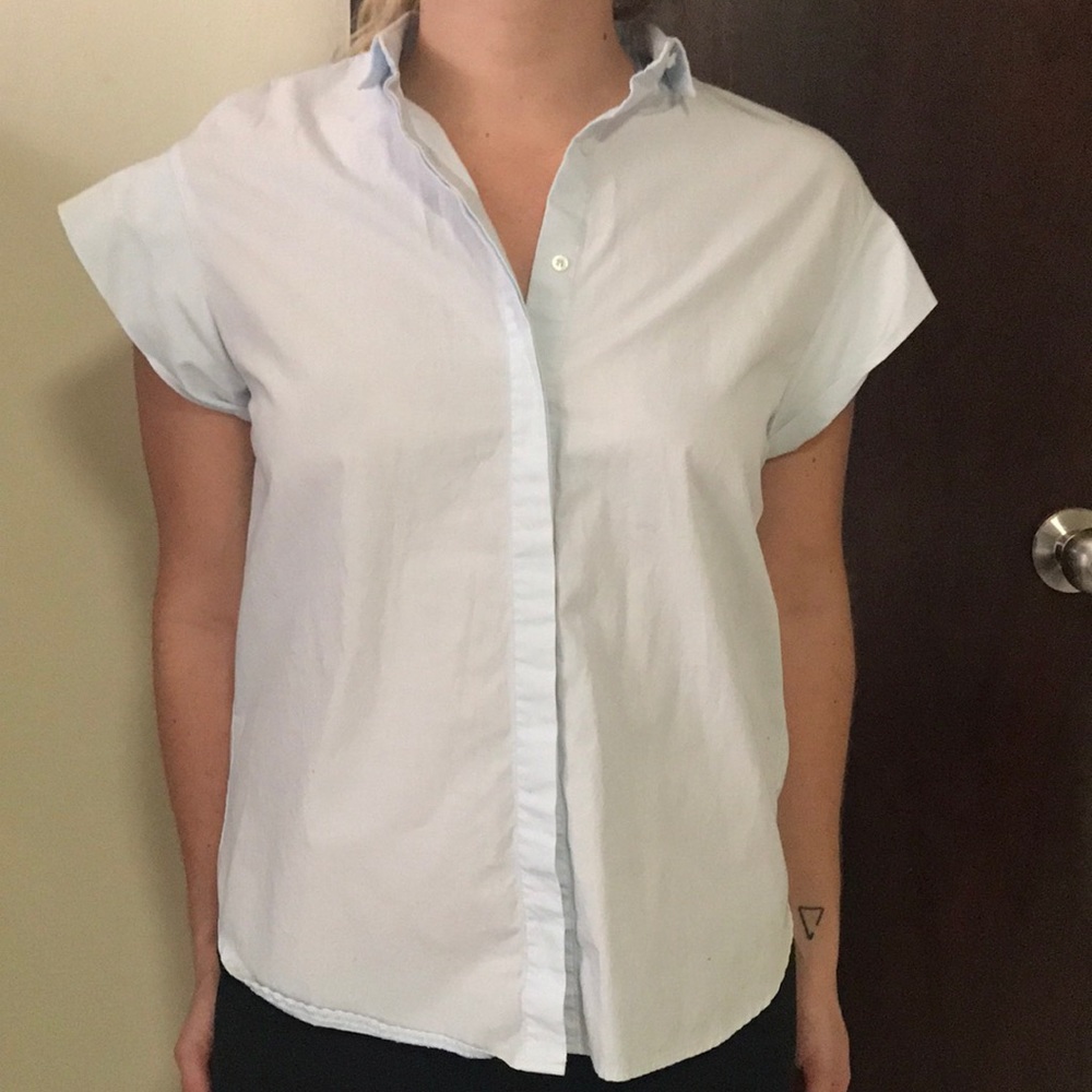 ZARA button down short sleeve shirt.